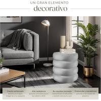 Taburete Almacenaje Bouclé, Carga: 120 kg, MDF, Puff Almacenaje, Taburete Dormitorio, Reposapies Puff, Zapatero Entrada Recibidor, Asiento Acolchado, Ideal Salón Hogar - 42 x 47 cm Crema - details 65