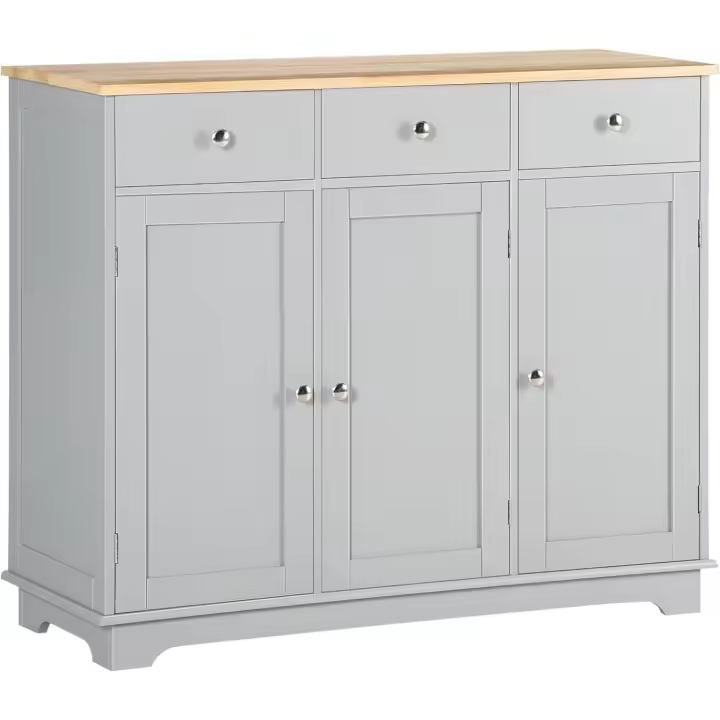 Mueble Auxiliar de Almacenamiento para Cocina Moderno 3 Cajones, 3 Puertas, Estantes Ajustables - 1