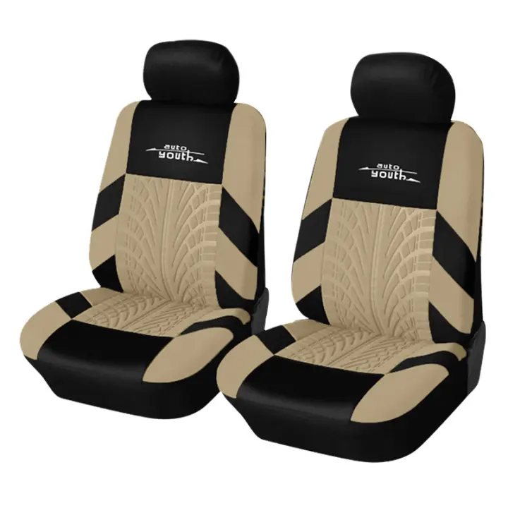 AUTOYOUTH-Conjunto de bordado Universal para la mayoría de coches, cubiertas con detalle de pista de neumáticos, Protector de asiento de coche con estilo - 1