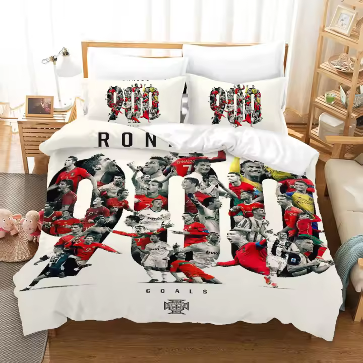 Goal 900-Juego de cama con edredón doble, funda nórdica, edredón Queen, funda de almohada - 1