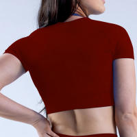 Impact Crop Top Camisetas y Tops de yoga para mujer Color sólido Ajuste ajustado Traje de fitness suave para mujer Top de yoga Gimnasio Correr Ciclismo Traje - details 7