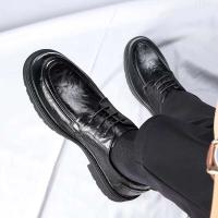 Nuevos zapatos formales informales de suela gruesa cómodos con cordones, vestido de oficina, zapatos de cuero de Pu para hombres - details 3