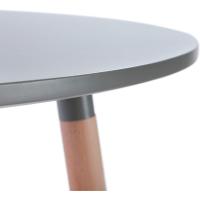 Mesa de Comedor, Estilo escandinavo Ronda Mesa y Patas de Madera de Haya, 80*72 cm, Color Blanco - details 40