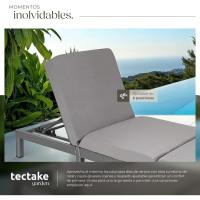 Taburete de Jardín Exterior de Ratán y Acero Tumbona de Piscina con Resaldo Ajustable en 6 Posiciones Tumbona de Playa Estable y Resistente a Intemperie Limpieza Fácil - details 13