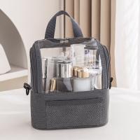 Bolsa de hombro para brochas de maquillaje profesional, contenedor de cosméticos de tela Oxford ligera, bolsa de almacenamiento de cosméticos transparente impermeable - details 6