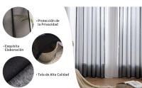 Cortinas Salon Modernas Blancas Translucidas 2 Piezas Poliéster Ojales Cortina,para exterior terraza, salon,Dormitorio - details 3
