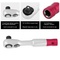 Mini juego de llaves de carraca de torsión, herramienta de reparación manual para vehículo, bicicleta, Kit de llaves de tubo, 1/4 pulgadas, 85MM - details 7