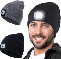 Gorros con luz LED Unisex, gorros cálidos de invierno, linterna, pesca, Camping, paseo nocturno - details 0