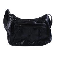 Bolso de mano negro multicapa de gran capacidad para mujer, práctico bolso cruzado de un solo hombro de gran capacidad - details 9