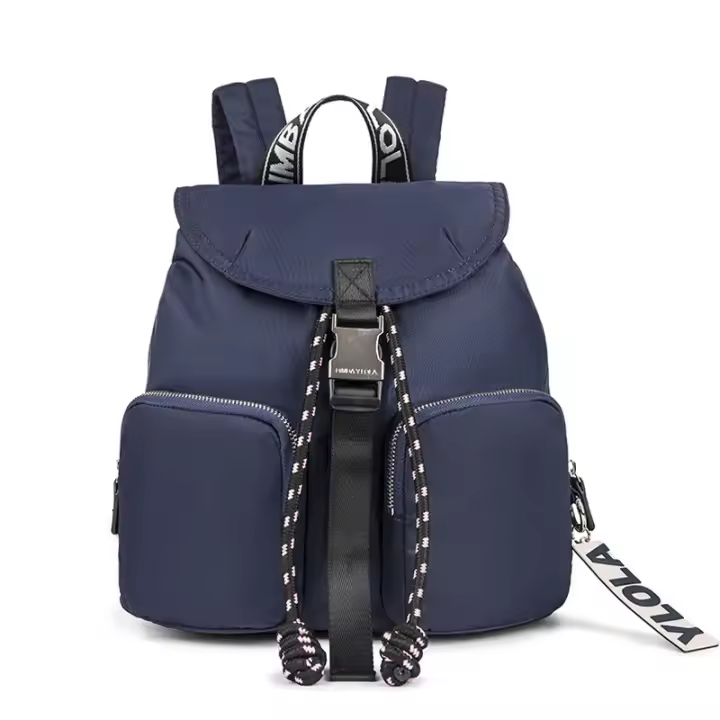 Nueva mochila de nailon para mujer, mochila informal de gran capacidad a la moda, mochila escolar japonesa impermeable con cordón. - 1
