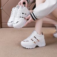Zapatillas deportivas vulcanizadas con plataforma para mujer, zapatos informales de cuero con retales, para correr al aire libre - details 6