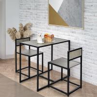 3 Piezas, 1 Mesa de Comedor con 2 Sillas, Conjunto de Comedor Pequeño para 2 Personas, Diseño Ahorro Espacio, Juego de Bistró para Bar, Balcón (Natural) - details 10