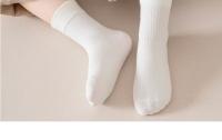 5 pares de calcetines escolares versátiles color café niños y niñas calcetines de algodón de tubo medio - details 20