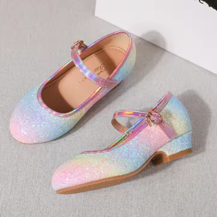 Lentejuelas de boda de primavera y otoño de cuero de tacón alto para niña, zapato de baile individual para hombre, a la moda - 1