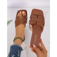 Sandalias planas informales de moda para mujer, ropa versátil para exteriores, zapatillas planas para usar afuera - details 0