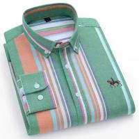 hombre manga larga ropa hombre S~7XL 100% algodón puro Camisa giratoria Oxford de manga larga para hombre Ocio de negocios Bolsillo bordado Slim Fit Estilo de botón Suave Med - details 28