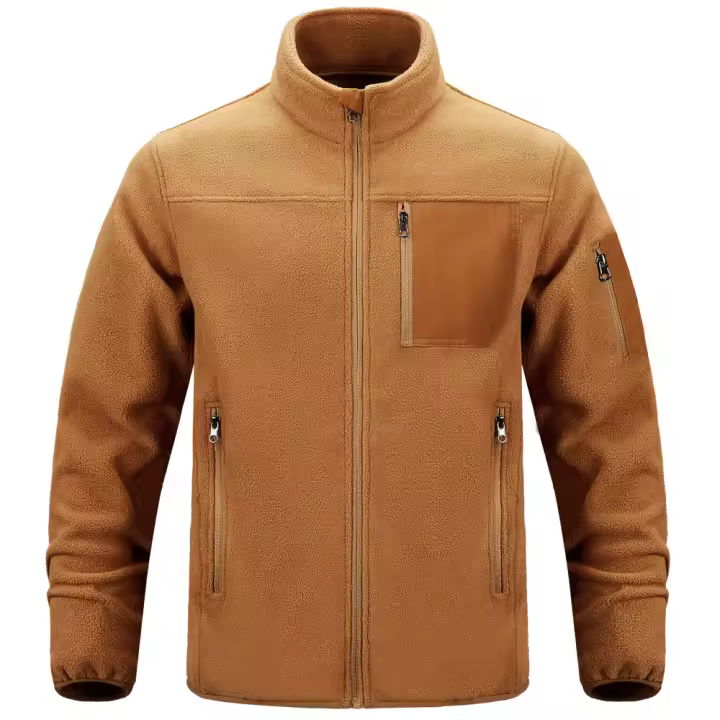 Chaqueta de hombre con cuello polar, abrigo casual con múltiples bolsillos, chaquetas cómodas y elegantes - 1