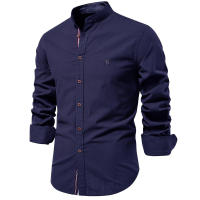 Primavera y verano nuevas camisas de negocios de moda para hombres camisas de manga larga de color sólido de moda japonesa casual de algodón y lino para hombres en hermosos tamaños - details 4
