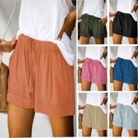 Shorts casuales para mujer verano 2025 cintura alta pantalones anchos de sarga estilo europeo y americano - details 1