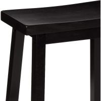 maciza, taburete de bar corto, silla de comedor, fácil montaje, moderno, 61 cm de alto, Negro - details 3