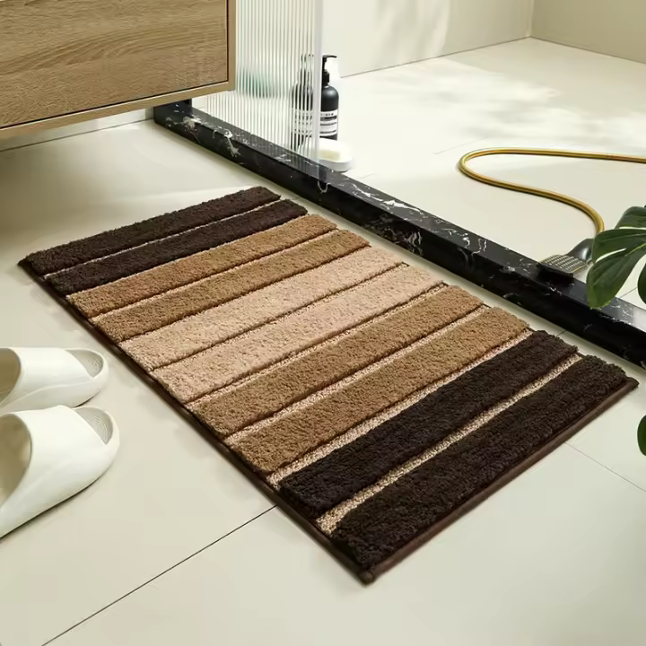 Alfombra de baño súper absorbente, lavable, antideslizante, de fibra finísima, espuma gruesa, alfombrilla de goma para uso doméstico y hotelero. - 1