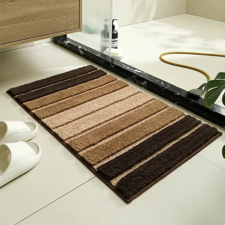 Alfombra de baño súper absorbente, lavable, antideslizante, de fibra finísima, espuma gruesa, alfombrilla de goma para uso doméstico y hotelero. - 1