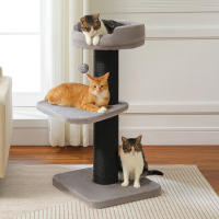 PAWZ Road Poste rascador para gatos grandes, torre de árbol para gatos moderna con poste rascador grueso, perchero superior, cama para gatitos, rascadora para gatos, muebles para gatos, juguetes para gatos - details 1