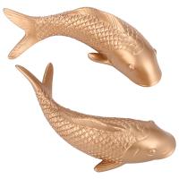 Adorno colgante de pared para decoración del hogar, estatuilla de pez dorado, carpa de resina, 2 piezas, personalidad, Fondo de restaurante - details 0