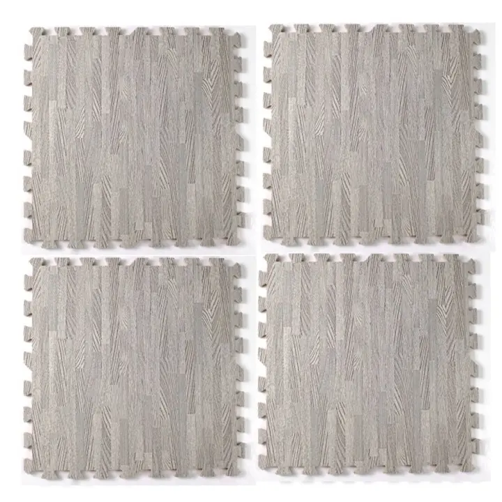 Alfombra de espuma EVA para bebé, tapete de rompecabezas de grano de madera, impermeable, suave, grueso, 30cm, ejercicio de gateo, 4 Uds. - 1