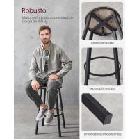 Taburetes de Bar Altos con Resalón Juego de 2, Acero, Montaje Fácil, Industrial, Marrón Rústico y Negro LBC026B01V1 - details 37