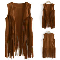 Chaleco de tela de gamuza para mujer, abrigo con borlas, Top sin mangas, verano, Otoño, 42, 40, 34 - details 3