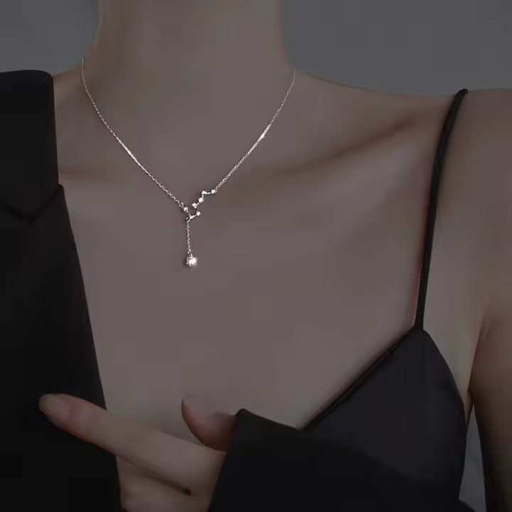 Collar de Plata Estrella del Norte S999 Estilo Minimalista de Lujo para Mujeres Joyería y Bisutería - 1