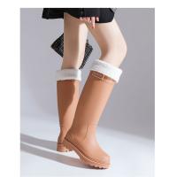 Botas de Lluvia de Tacón Alto Impermeables Zapatos de Invierno Cálido para Mujeres con Boca Ancho - details 11