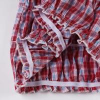 Pantalones cortos básicos cómodos e informales sueltos con botones de cintura elástica tejidos a rayas de verano para mujer - details 116