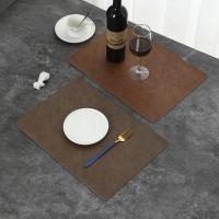 Mantel Individual impermeable, resistente al desgaste, a prueba de aceite, tapete de mesa rectangular de cuero PU aislante del calor, vajilla - details 3