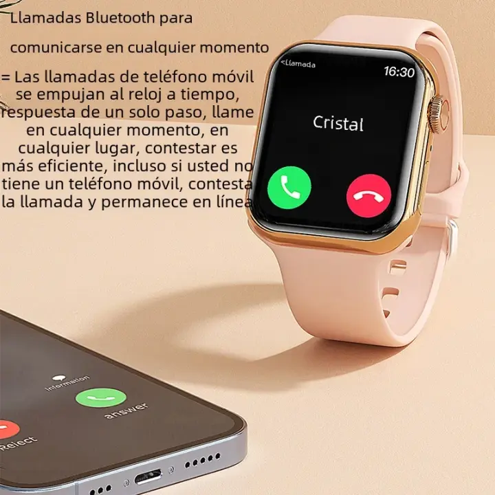 Reloj inteligente IW9 Mini para hombre y Mujer, Light de pulsera resistant Agua IP68 with Llamadas BT, NFC, Ultra 8 series, novedad de 2024, Para Apple Android,120 +, temas masivos personalizados,Mini 41mm - 1