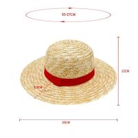 Paja Anime dibujos animados primavera verano nuevo estilo padre-hijo al aire libre sombrilla Luffy sombrero para mujeres hombres - details 5