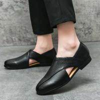 Sandalias formales italianas para hombre, zapatos de vestir informales de cuero Pu, estilo para caminar al aire libre, novedad de 2025 - details 5