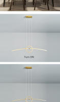 NEO Gleam-Lámpara Led minimalista para decoración del hogar, candelabro moderno de color negro y dorado para comedor, cocina y Bar - details 3