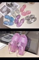 Zapatos de princesa de gelatina con suela blanda y punta abierta, zapatos de playa romanos huecos y transpirables - details 33