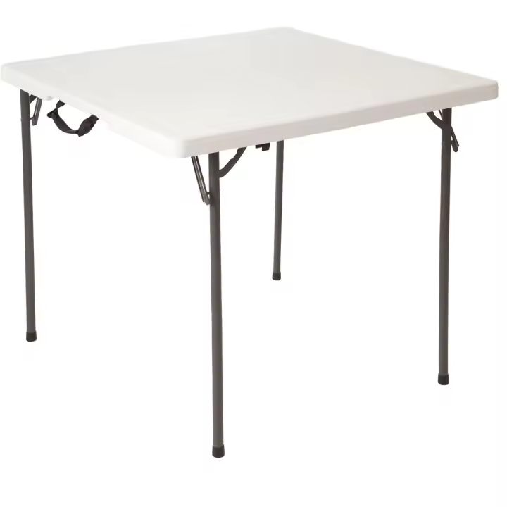 Mesa Plegable portátil Cuadrada Mesa Plegable Camping, 86x86x73,5cm Peso 8Kg, Duradera, Resistente y Ligera Capacidad 4 Personas Incorpora asa para fácil Transporte - 1