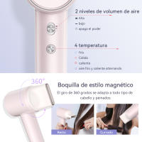 ANLAN Secador de Cabello de Alta Velocidad Cuidado del Cabello de Iones Negativos de 100 Millones (rosa) - details 4