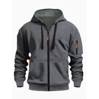 2025 nueva sudadera con capucha para hombres con cremallera y bolsillo grande top casual transfronterizo suelto y cómodo. - details 0