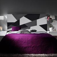 Cabecero de cama tapizado en polipiel Mod. Brooklyn 1, para cama de niño, juvenil y matrimonio (Blanco-Negro-Gris, 140x70) - details 6