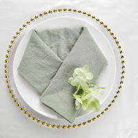 Juego de servilletas de tela verde salvia, 10 servilletas de tela de algodón, toallas de mesa de té de cocina para decoración de boda en granja - details 4
