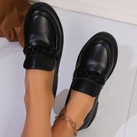 Elegantes Mocasines de Cuero Patente Zapatos de Oficina para Mujeres con Suela Gruesa y Patacha - details 13