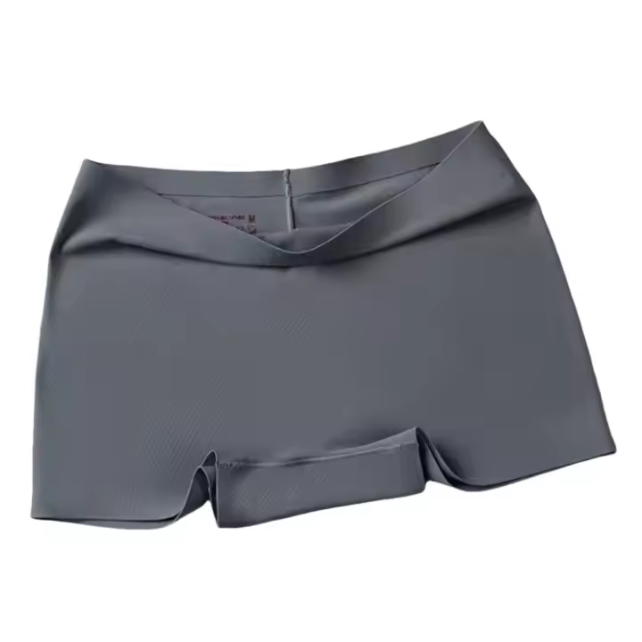 Pantalones de seguridad, bragas de seda helada de verano, bragas de seda helada sin costuras a media cintura, lencería fina, calzoncillos Boxer para mujer - 1