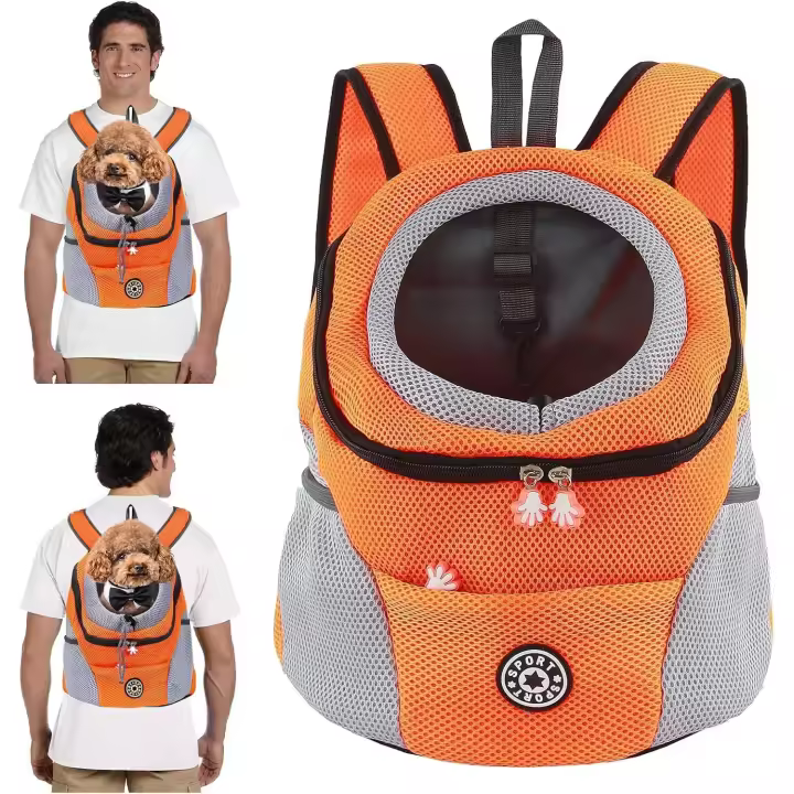 PETCUTE Mochila para Perros y Gatos,Transpirable,Mochila Transportadora para Perros con Correa de Seguridad,Mochila Ajustable para Mascotas con Fondo Impermeable,Correa Acolchada para el Hombro - 1