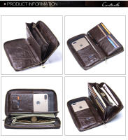 CONTACT'S-Bolso de mano de cuero genuino para hombre, cartera larga para teléfono móvil de 2022 pulgadas, porta pasaporte con cremallera, monedero masculino, 6,5 - details 9