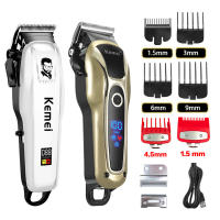 Kemei-cortadora de pelo eléctrica inalámbrica para hombre, cortadora de pelo profesional, recargable por USB, LCD - details 0